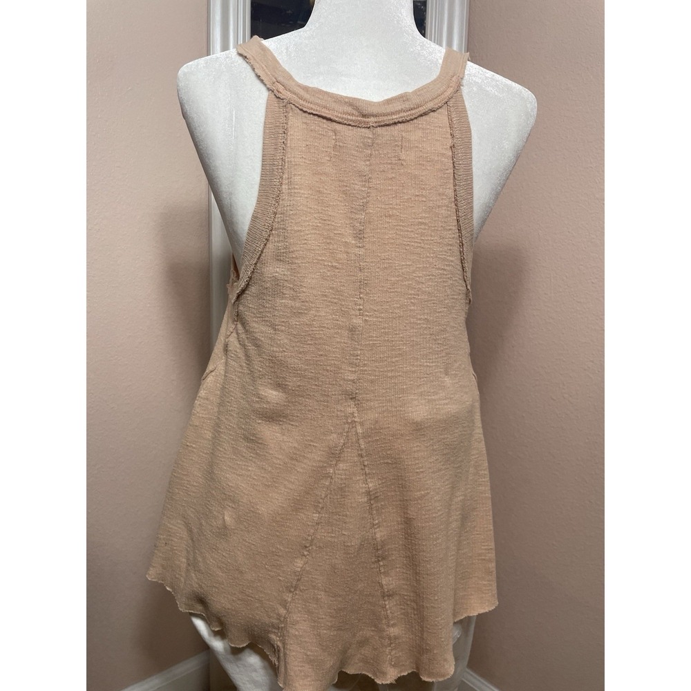 Free People We The Free Tank Top Womens Medium Peach Flowy Raw Hem Boho Knit - Picture 8 of 8